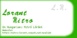 lorant mitro business card