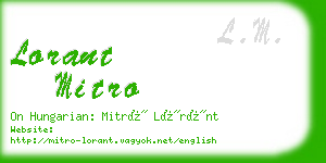 lorant mitro business card